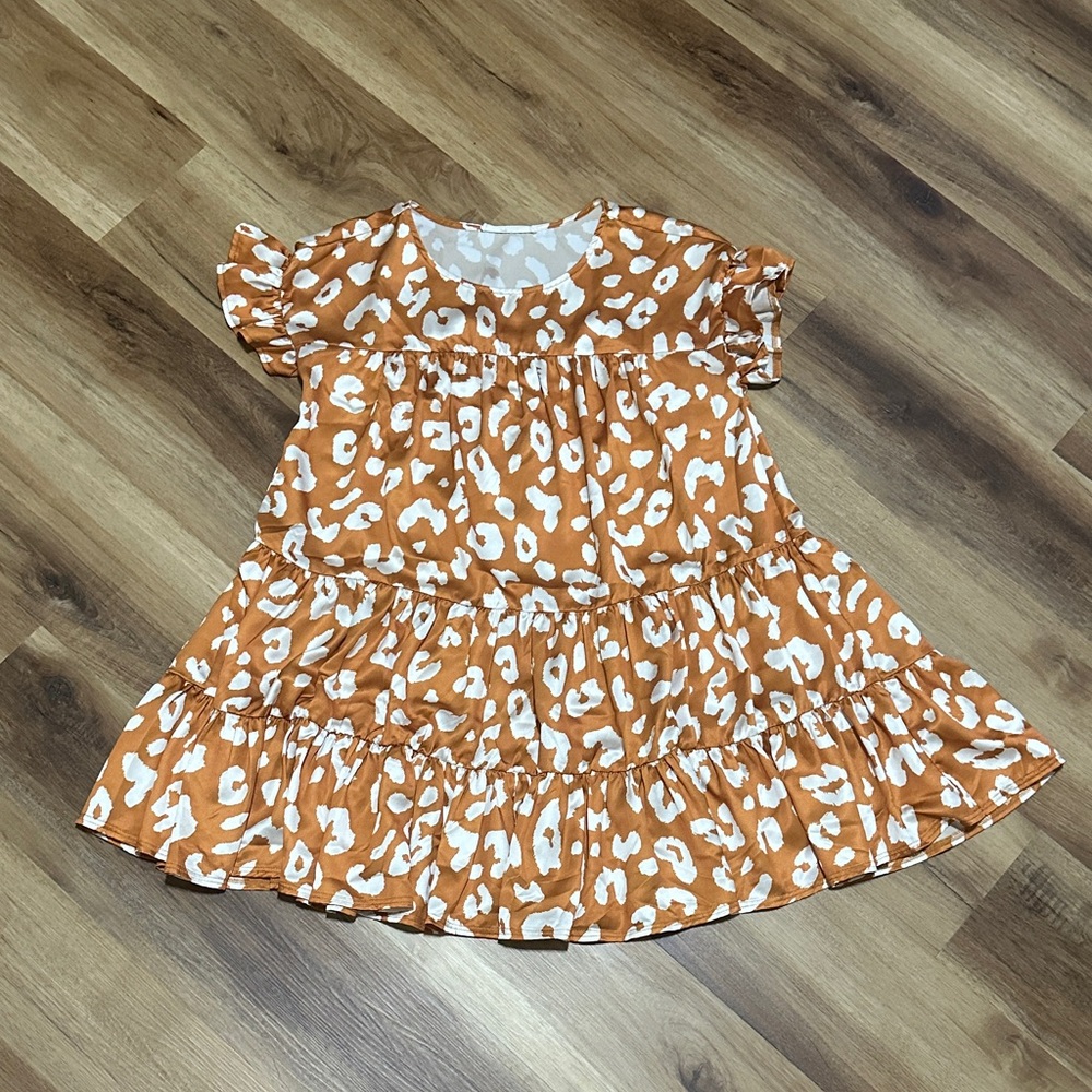 Orange Leopard Print Dress